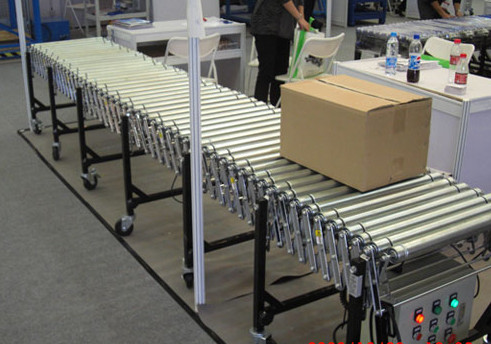 伸縮輥筒輸送機(jī)運(yùn)行圖，www.vdecode.com.cn